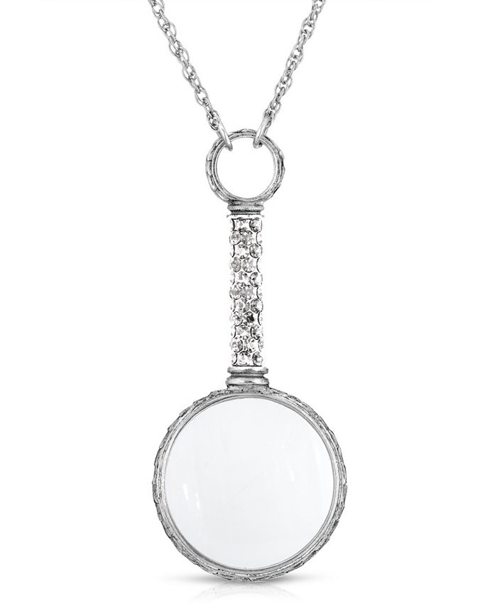 2028 Pewter Crystal Magnifying Glass 30