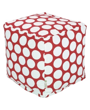 Majestic Home Goods Large Polka Dot Ottoman Pouf Cube 17