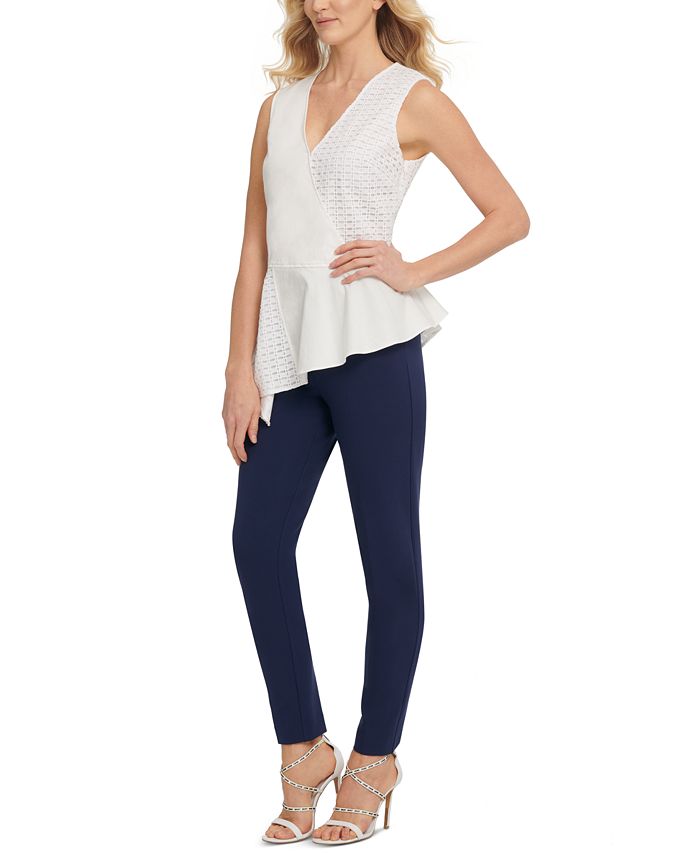 DKNY Cotton MixedMedia Peplum Top Macy's