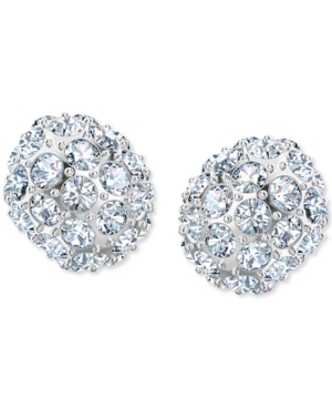 image of Swarovski Silver-Tone Crystal Stud Earrings