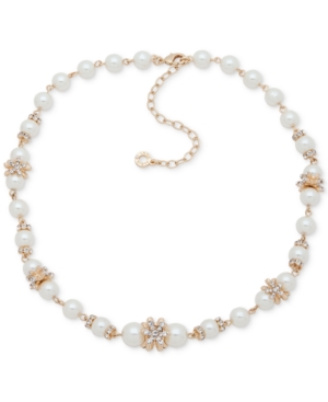 image of Anne Klein Gold-Tone Imitation Pearl Collar Necklace, 16
