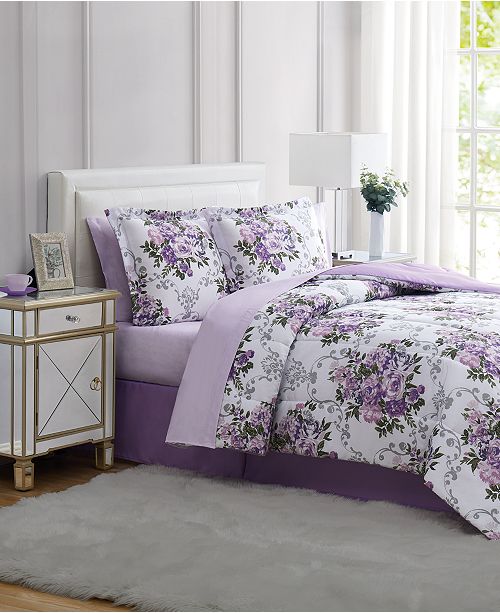 Pem America Floral Bouquet King 8PC Comforter Set & Reviews - Bed in a Bag - Bed & Bath - Macy&#39;s