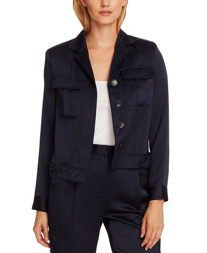Vince Camuto Petite Liquid Satin Utility Jacket Macy s