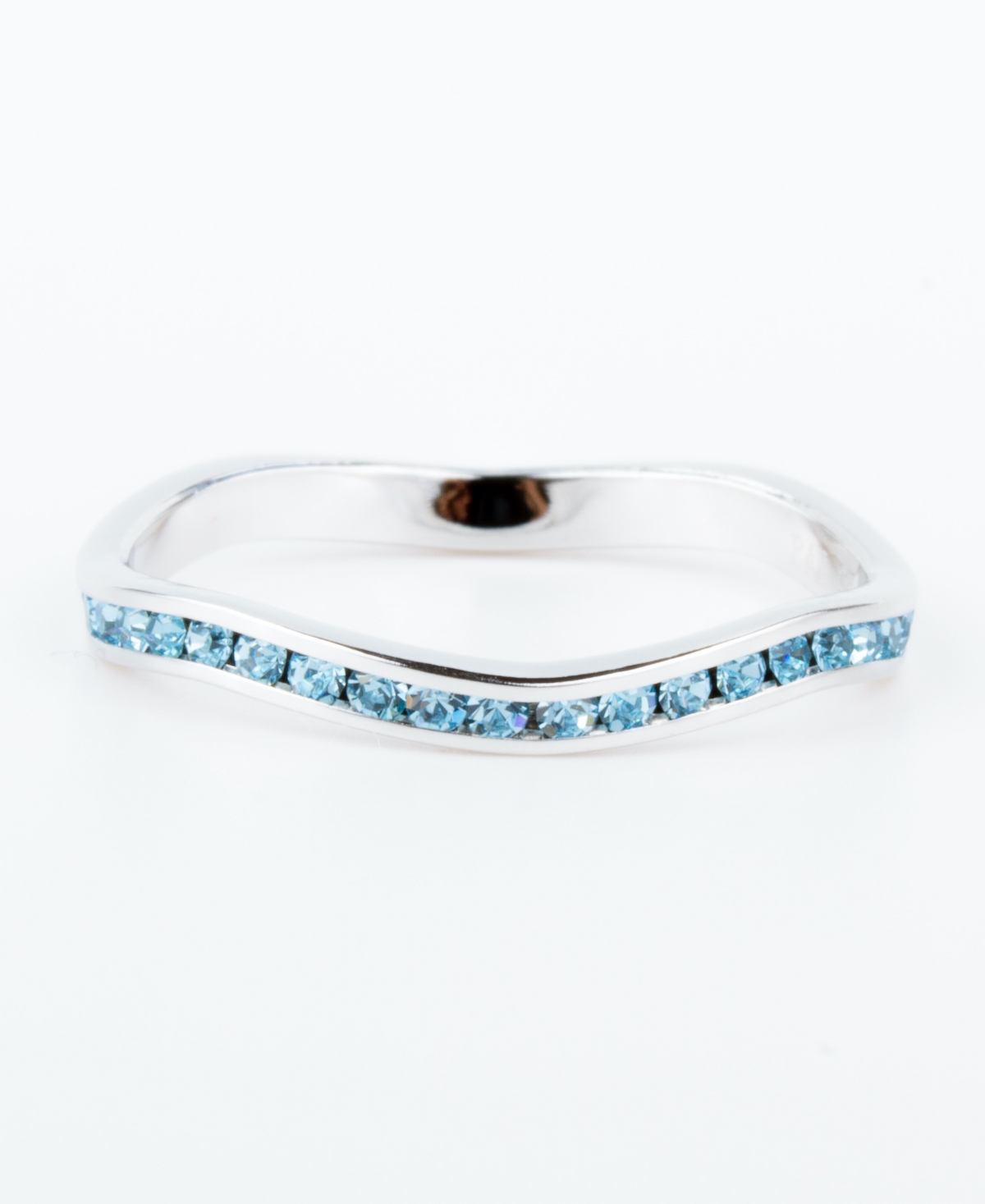 Macy's Crystal Birthstone Stackable Ring In Sterling Silver In March,aqua