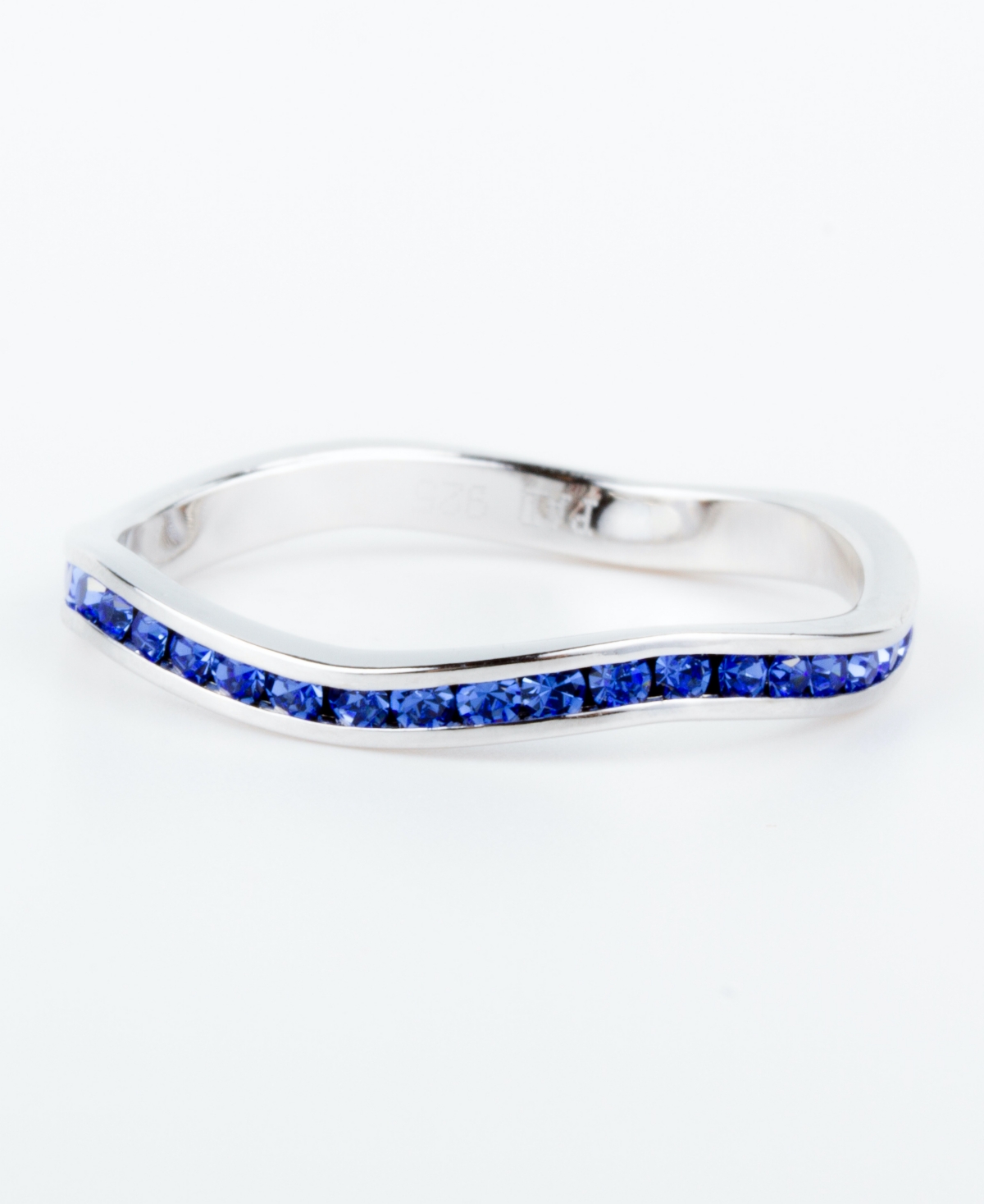 Macy's Crystal Birthstone Stackable Ring In Sterling Silver In September,blue