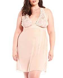 Plus Size Chloe Halter Babydoll Chemise Nightgown Lingerie, Online Only 