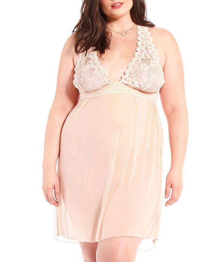 Drank resterend voorzetsel iCollection Plus Size Chloe Halter Babydoll Chemise Nightgown, Online Only  & Reviews - All Pajamas, Robes & Loungewear - Women - Macy's
