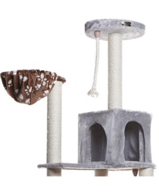 Real Wood Cat Climber Play House, A7802 Cat furniture With Playhouse, Lounge Basket