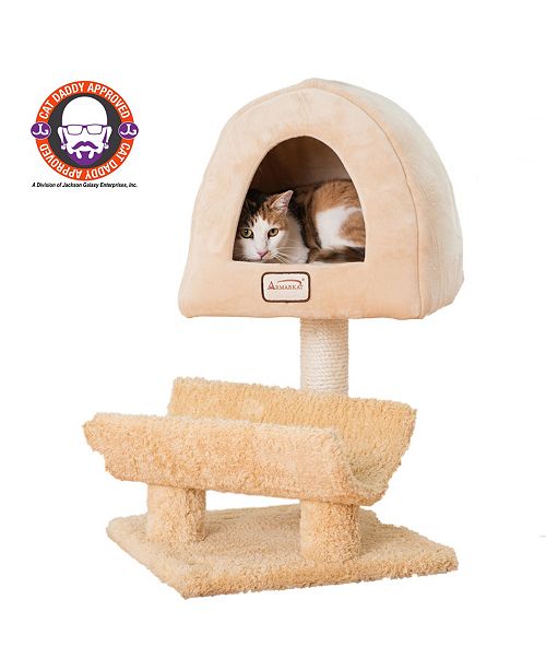 Armarkat Cat Condo Cat Scratching Post With Plush Condo And