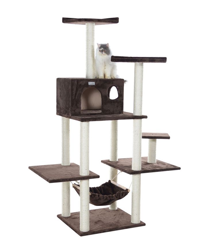 Armarkat GleePet 68 Inch Real Wood 5 Level Cat Tree With Hammock