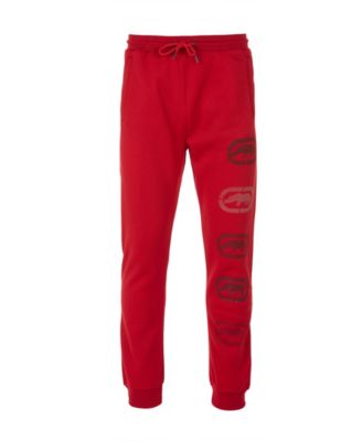 red jogging pants