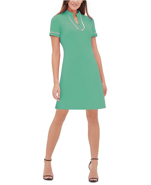 Tommy Hilfiger Short Sleeve Lace Trim Sheath Dress Reviews