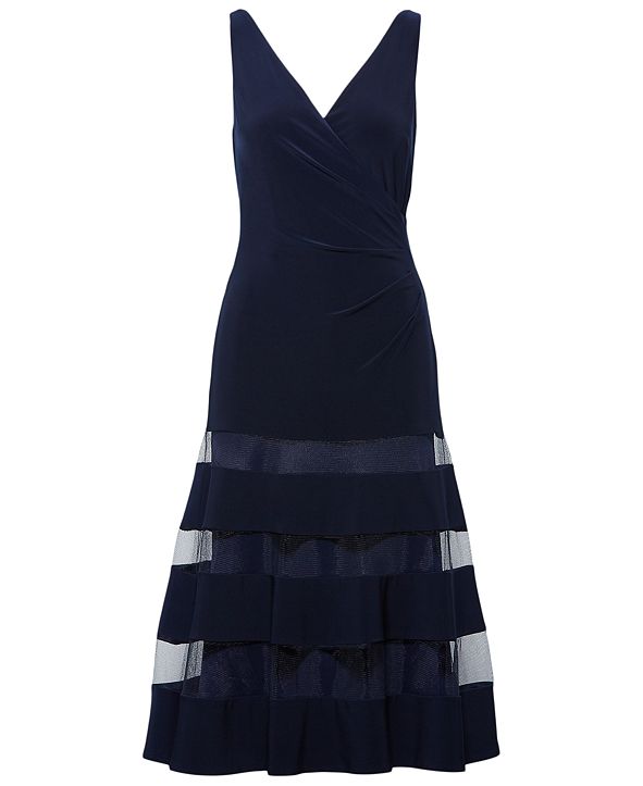 Lauren Ralph Lauren Tulle-Panel Cocktail Dress & Reviews - Dresses ...