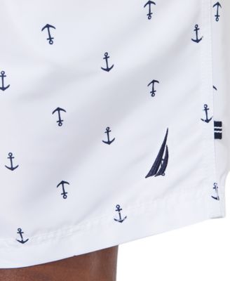 Men's Quick-Dry Anchor-Print 8" Swim Trunks