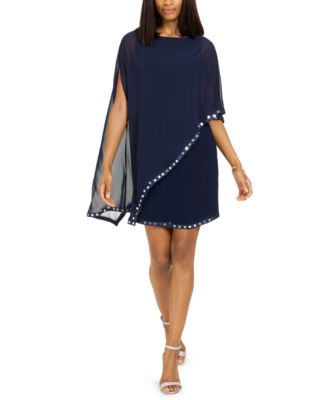 MSK Embellished Cape Overlay Sheath Dress Macy s