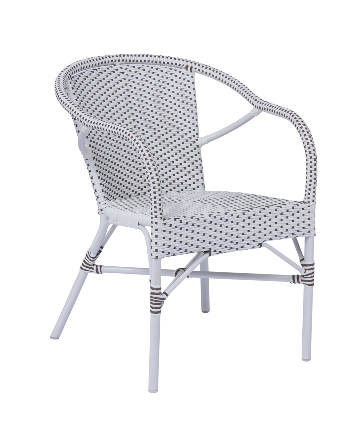Shop Sika Design Madeleine Arm Chair In White,cappuccino Dots