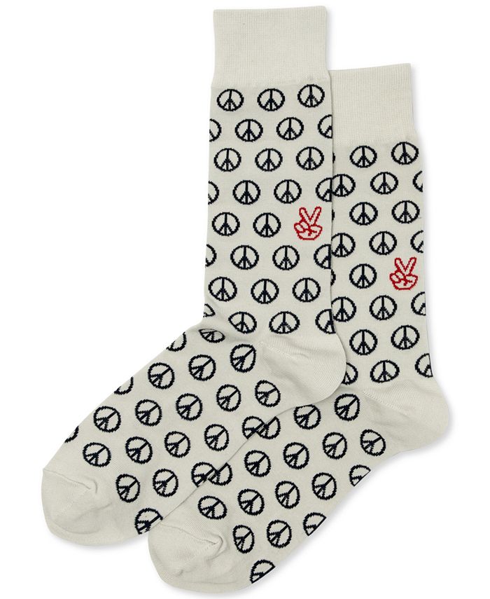 Hot Sox Men's Peace Crew Socks & Reviews - Underwear & Socks - Men - Macy's