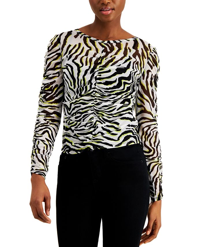 Bar III Printed Mesh Top, Created for Macy's Macy's