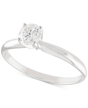 image of Certified Diamond Solitaire Engagement Ring (1/2 ct. t.w.) in 14K White or Yellow Gold