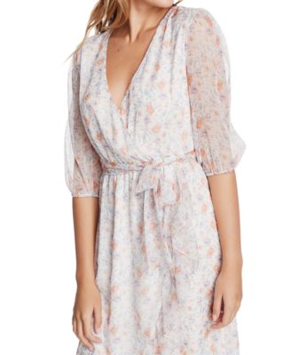 floral print wrap maxi dress