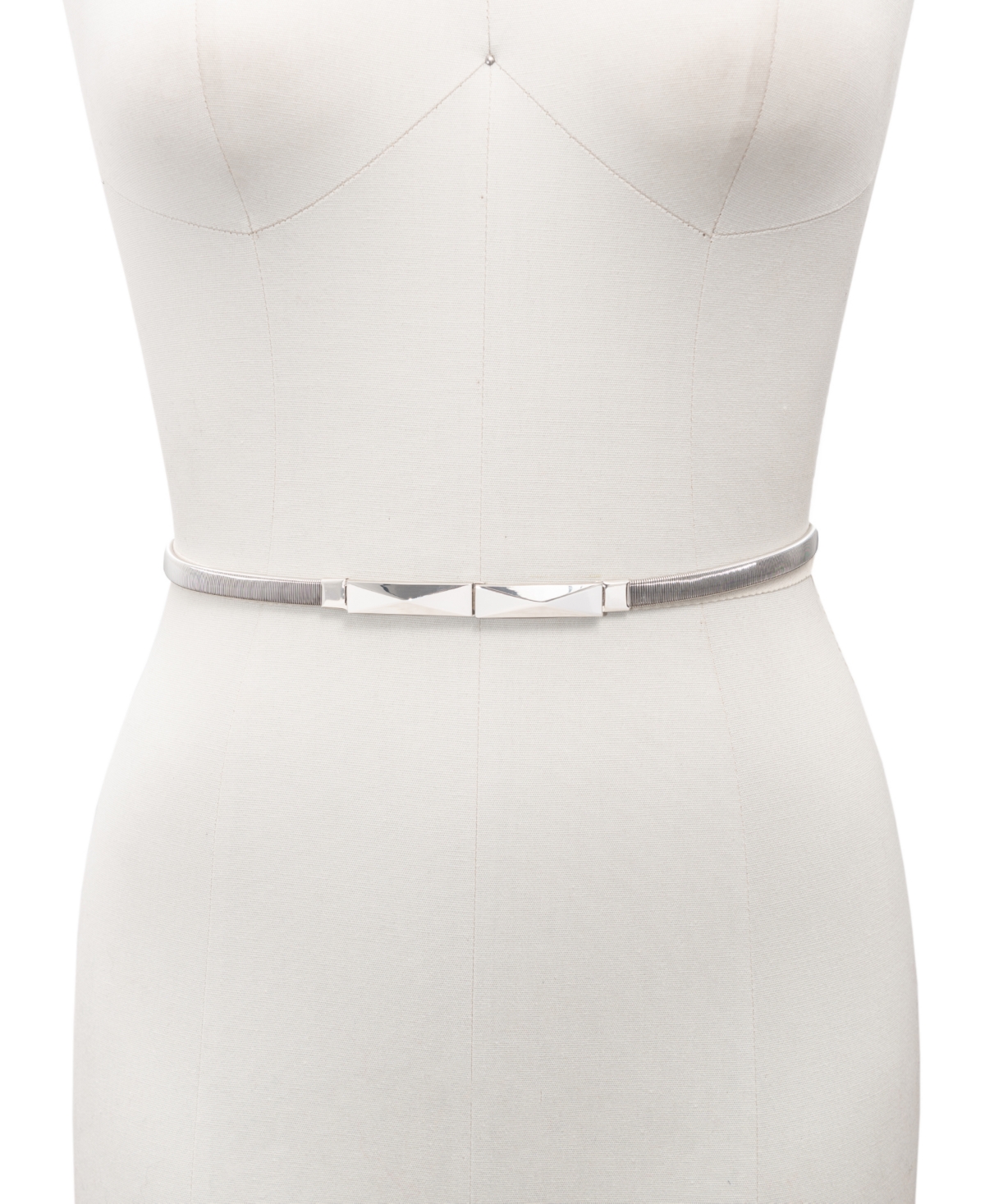 Inc International Concepts Metal Stretch Belt, Created For Macy's In Silver