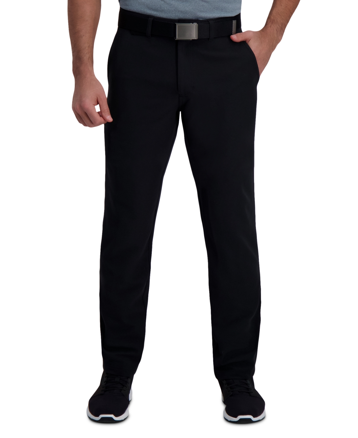The Active Series Slim-Straight Fit Flat Front Urban Pant - Black