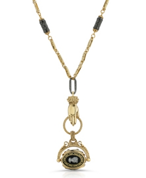 image of 2028 Cameo Brooch Pinner Necklace