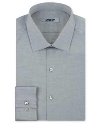DKNY - Dress Shirt, Slim Fit End on End Solid Long-Sleeved Shirt