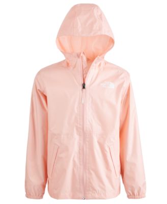 pink fluffy north face jacket