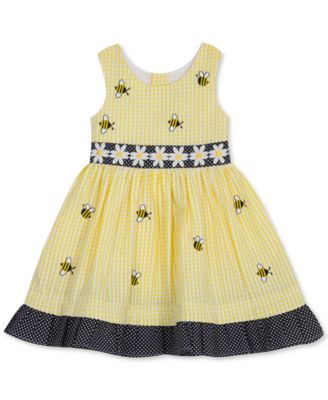 Rare Editions Toddler Girls Gingham Seersucker Bee Dress - Macy's