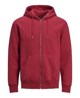 red mens zip up hoodie
