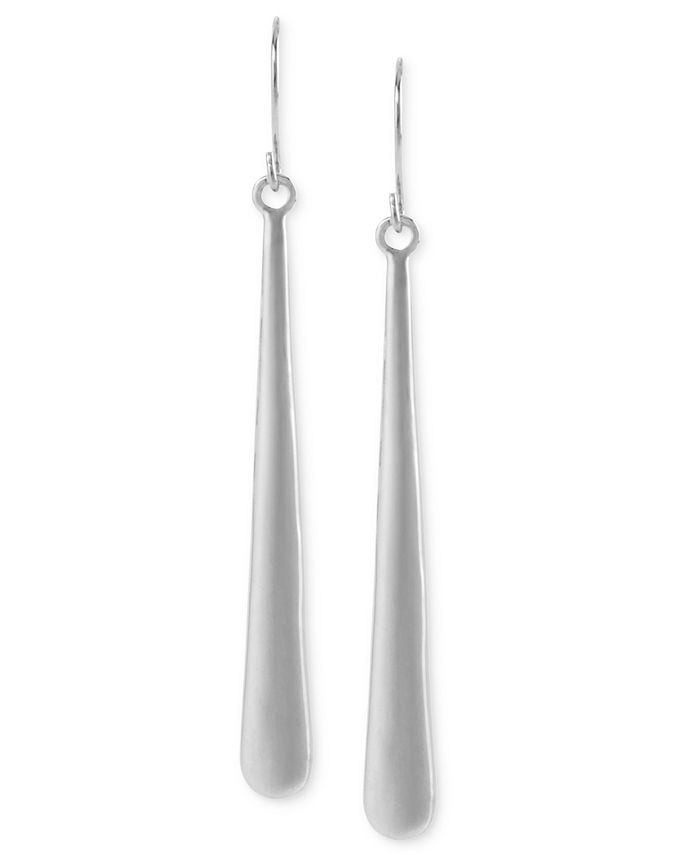 Kenneth Cole New York Earrings Silver Tone Stick Linear Drop