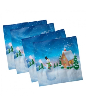 Ambesonne Snowy Trees Set of 4 Napkins 12