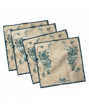 Ambesonne Peacock Set of 4 Napkins 12
