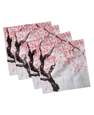 Ambesonne Floral Set of 4 Napkins 12