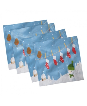 Ambesonne Christmas Set of 4 Napkins 12