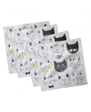 Ambesonne Cat Set of 4 Napkins 12