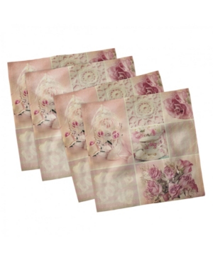 Ambesonne Shabby Flora Set of 4 Napkins 12