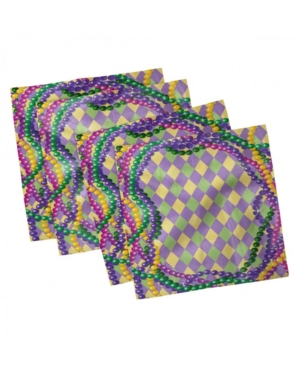 Ambesonne Mardi Gras Set of 4 Napkins 12