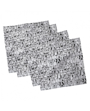 Ambesonne Doodle Set of 4 Napkins 12