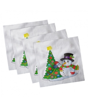 Ambesonne Snowman Set of 4 Napkins 12