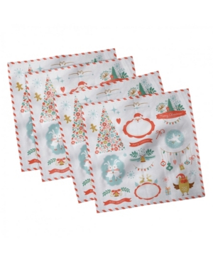 Ambesonne Christmas Set of 4 Napkins 12