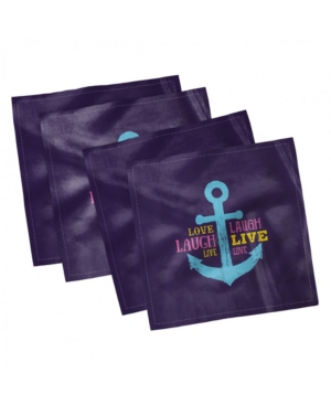 Ambesonne Live Laugh Love Set of 4 Napkins 12