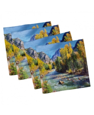 Ambesonne Landscape Set of 4 Napkins 12