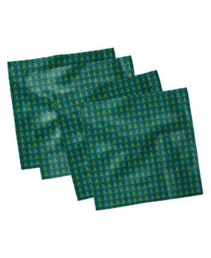 Ambesonne Christmas Tree Set of 4 Napkins 12