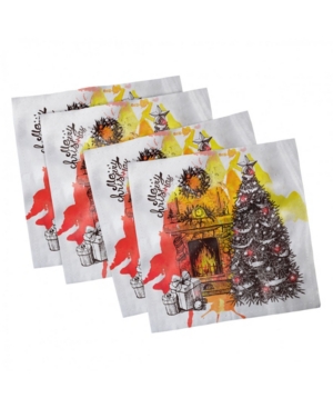 Ambesonne Fireplace Set of 4 Napkins 12