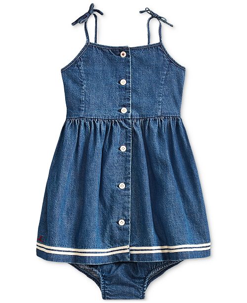 Polo Ralph Lauren Baby Girls Denim Dress Bloomer Reviews All Girls Dresses Kids Macy S