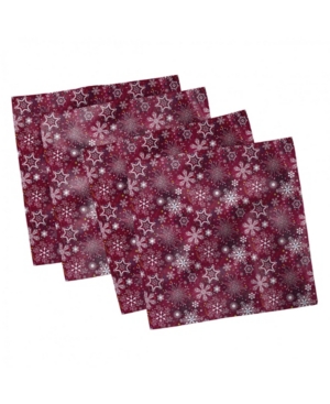 Ambesonne Snowflake Set of 4 Napkins 18