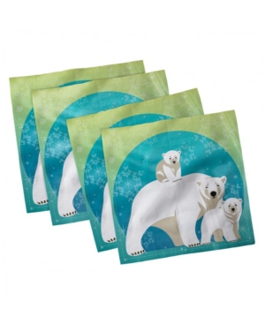 Ambesonne Polar Bear Set of 4 Napkins 18