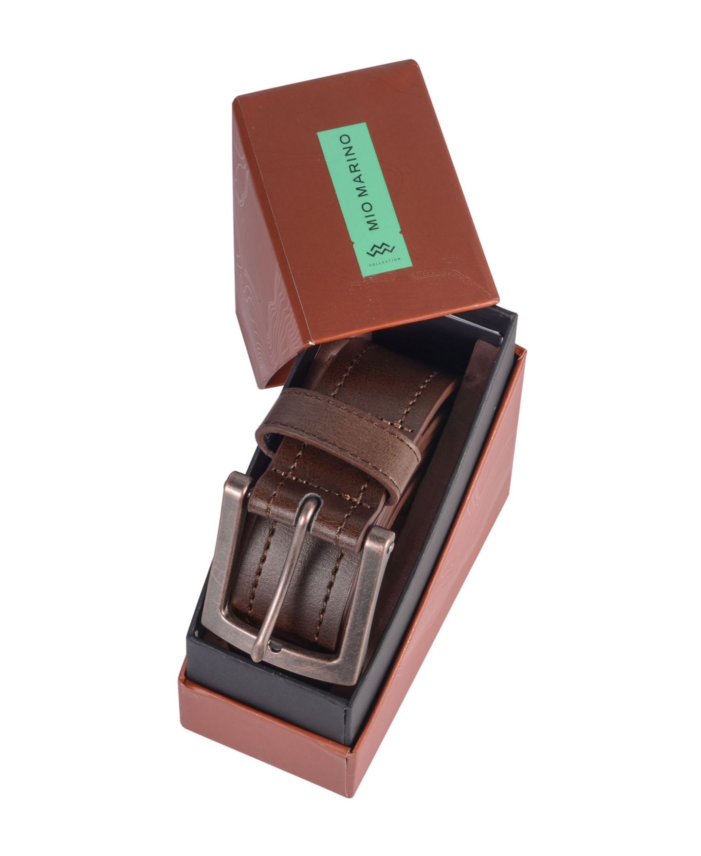 Мужской ремень Mio Marino Tawny Casual Prong Belt, цвет: Янтарный — фото 5